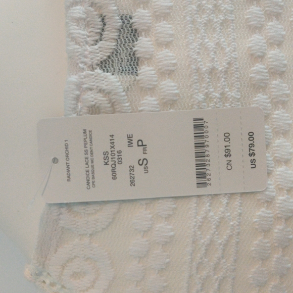 Bebe Candice Lace SS Peplum, Small, Radiant Orchid - Picture 5 of 5